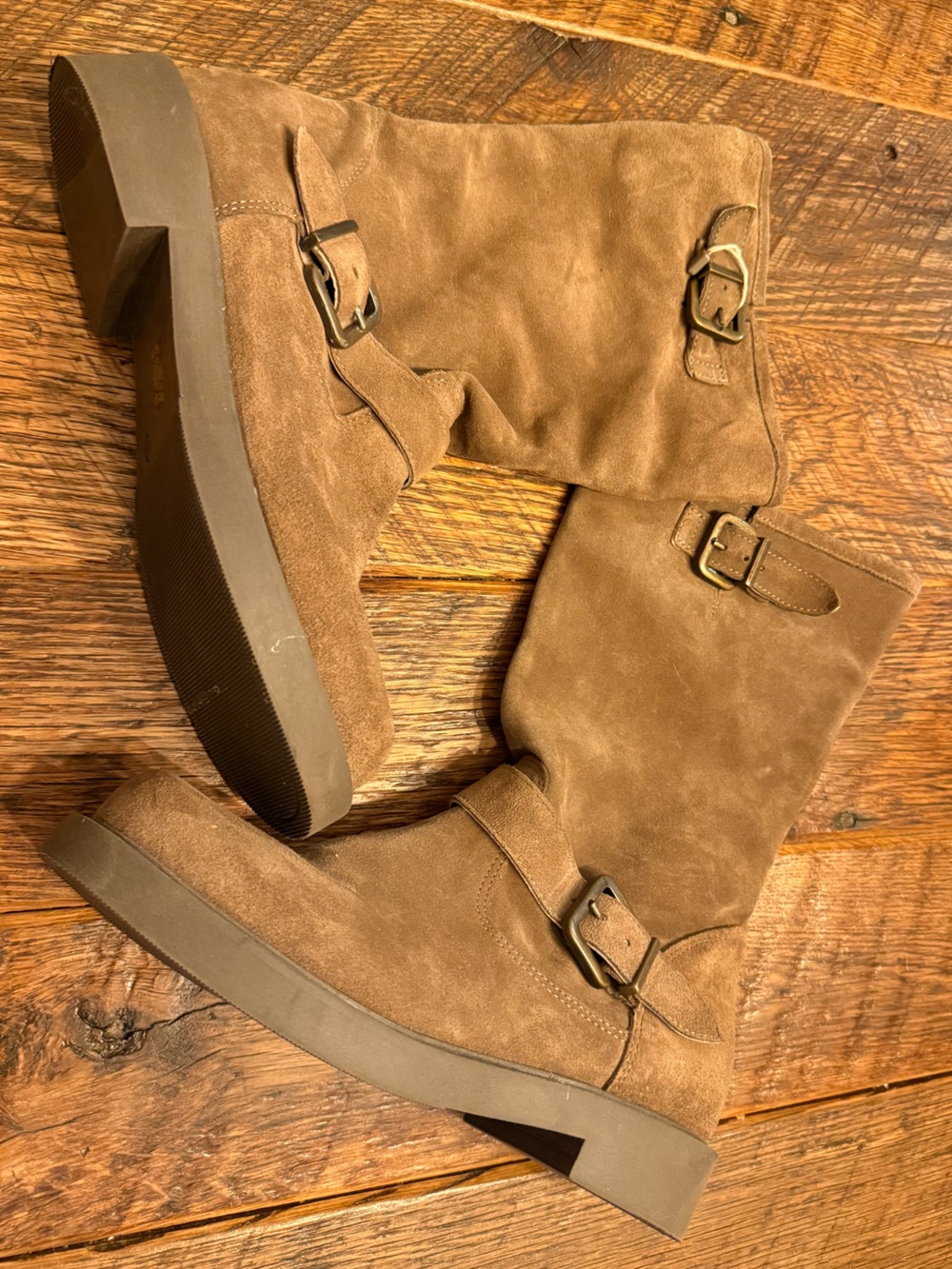 Women’s Vera Pelle Brown Suede Buckle Boots